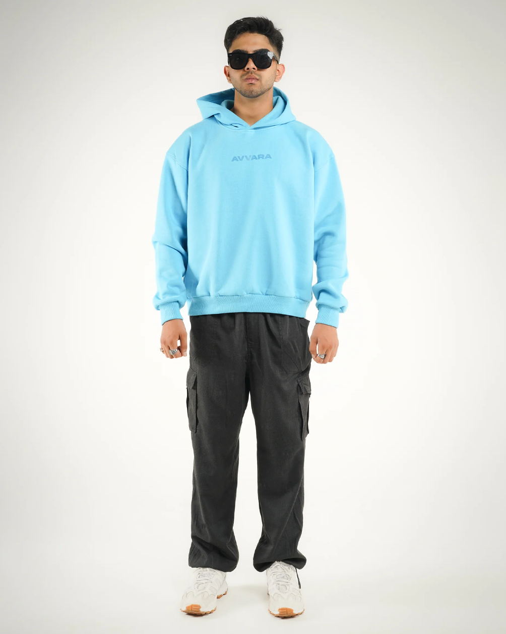 AVVARA Skyline Blue Hoodie - Front view