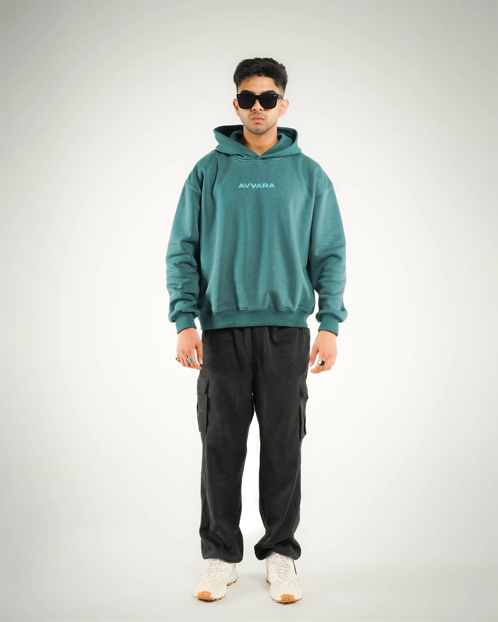 AVVARA Essential Hoodie - Maverick Green (Front View)