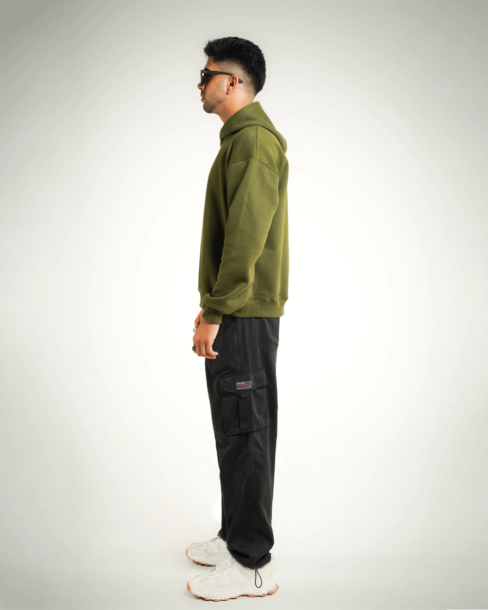 AVVARA Essential Hoodie - Maverick Green (Side View)