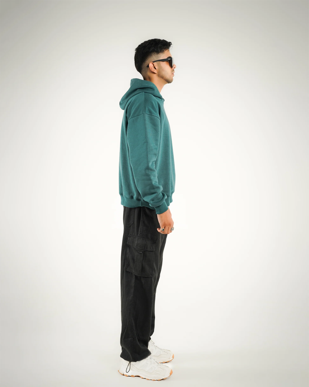 AVVARA Essential Hoodie - Maverick Green (Side View)