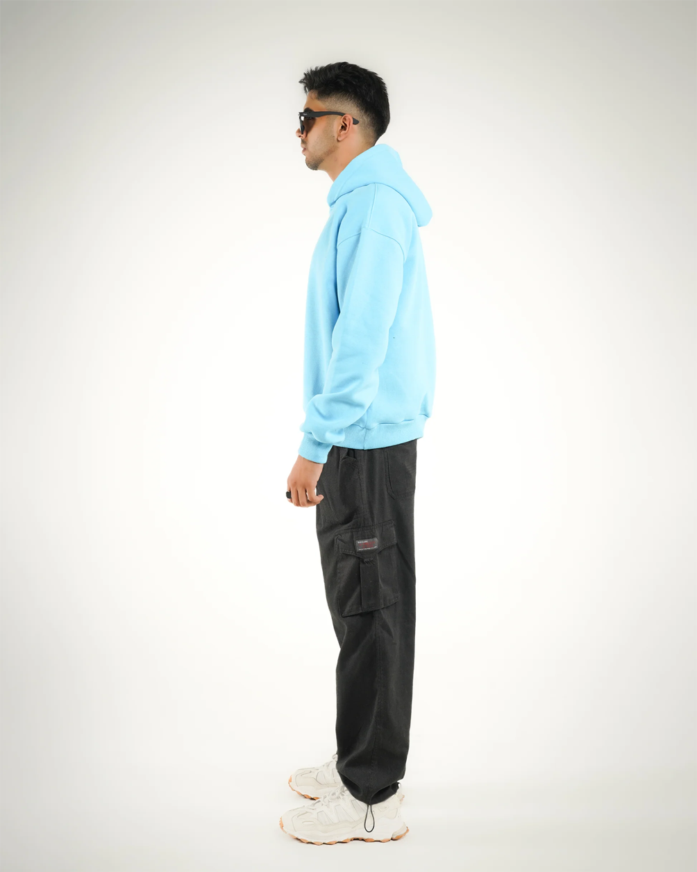 AVVARA Skyline Blue Hoodie - Side View