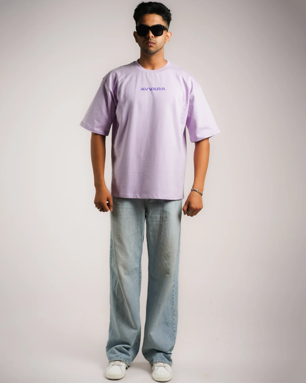 AVVARA Oversized Tee - Electric Lavender (Front View)