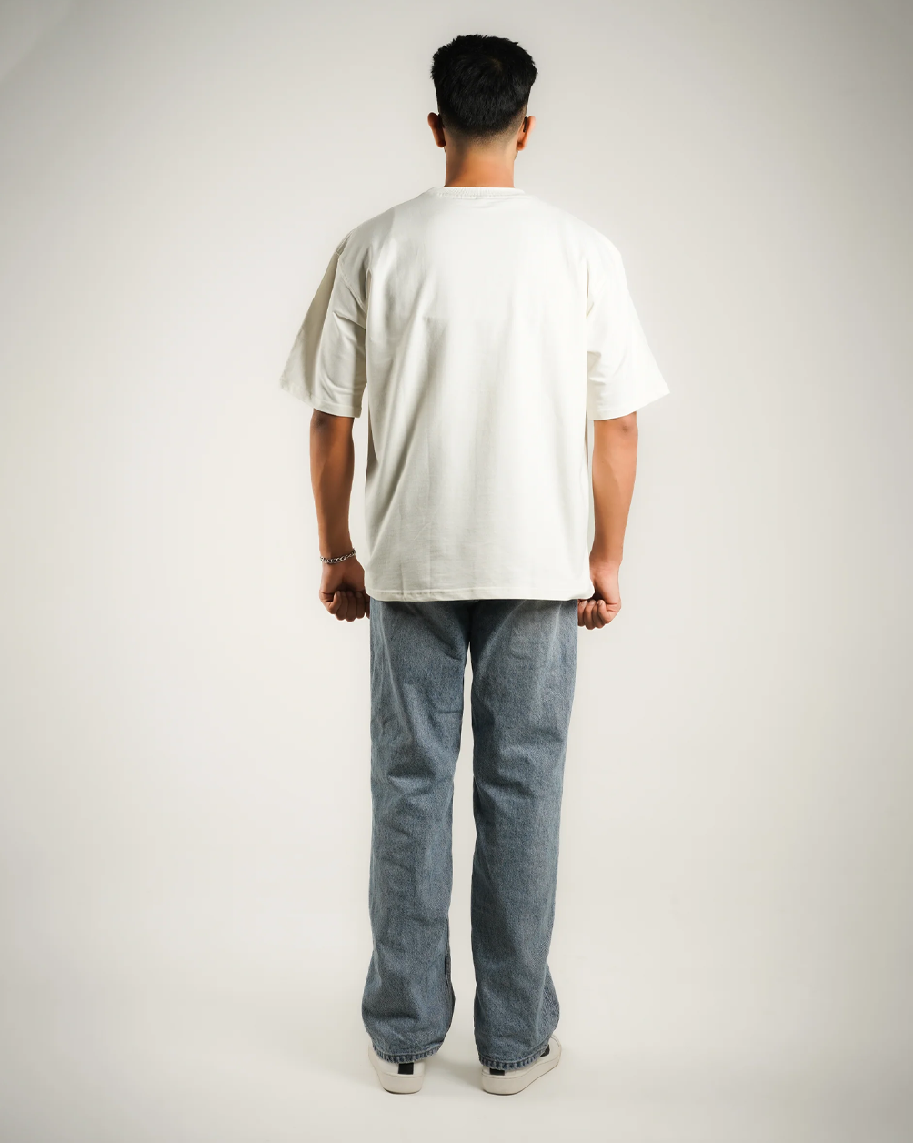 AVVARA Oversized Tee - Ivory White (Back View)