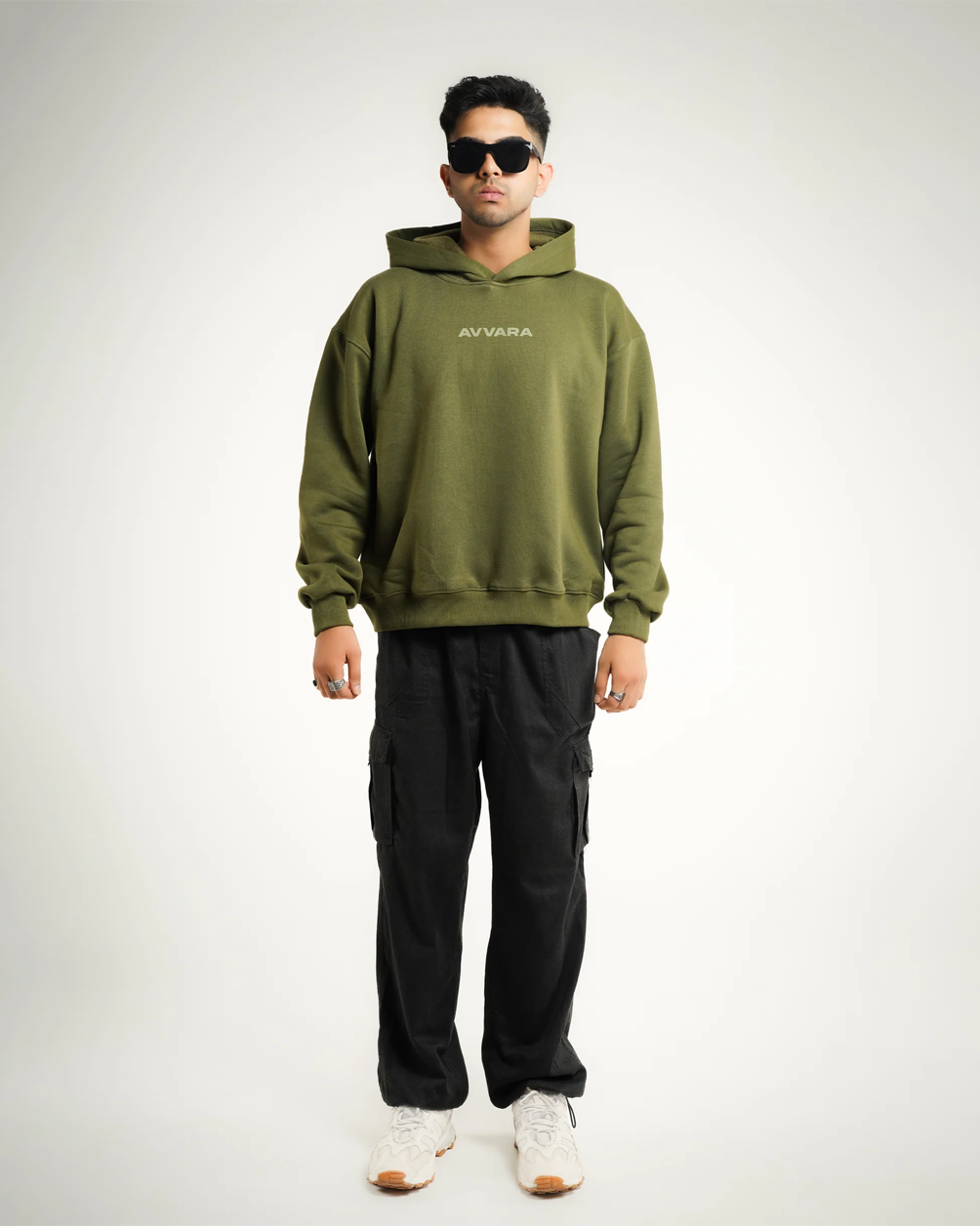 AVVARA Essential Hoodie - Maverick Green (Front View)