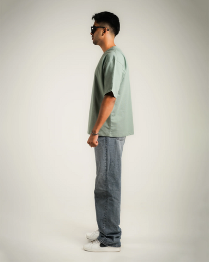 AVVARA Oversized Tee - Mint Green (Side View)