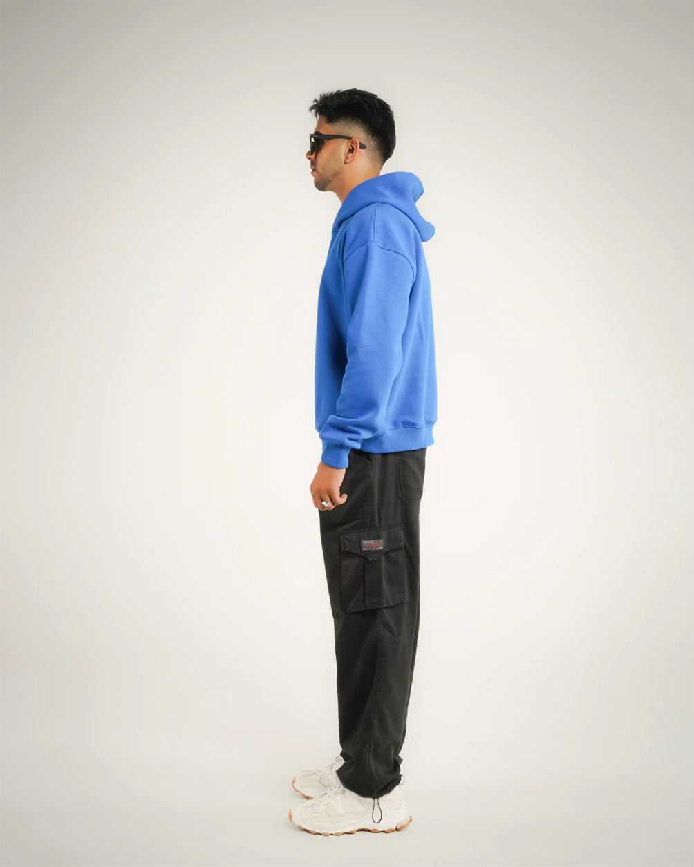 AVVARA Essential Hoodie - Celestial Blue (Side View)