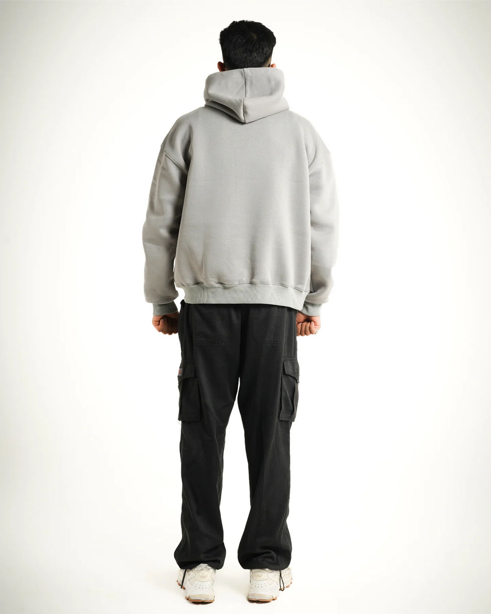 AVVARA Essential Hoodie - Dusk Gray (Back View)
