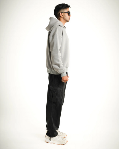AVVARA Essential Hoodie - Dusk Gray (Side View)