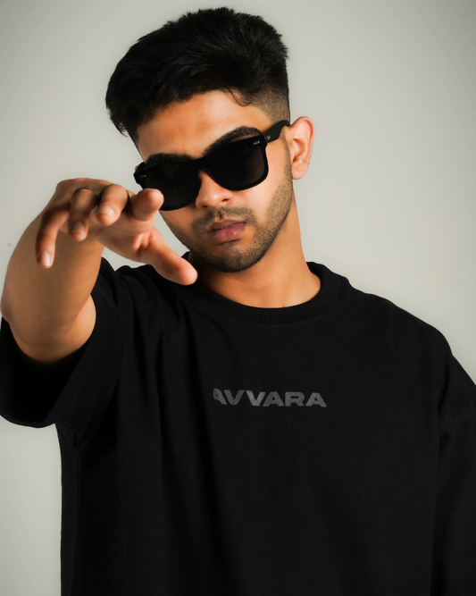 AVVARA Oversized Tee - Midnight Black