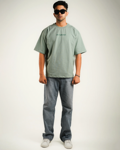 AVVARA Oversized Tee - Mint Green (Front View)