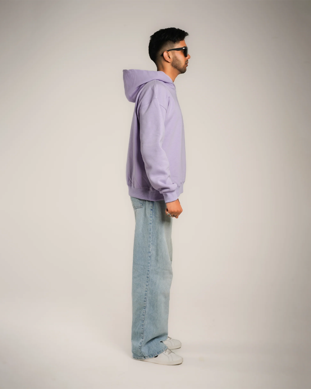 AVVARA Essential Hoodie - Ethereal Lavender (Side View)