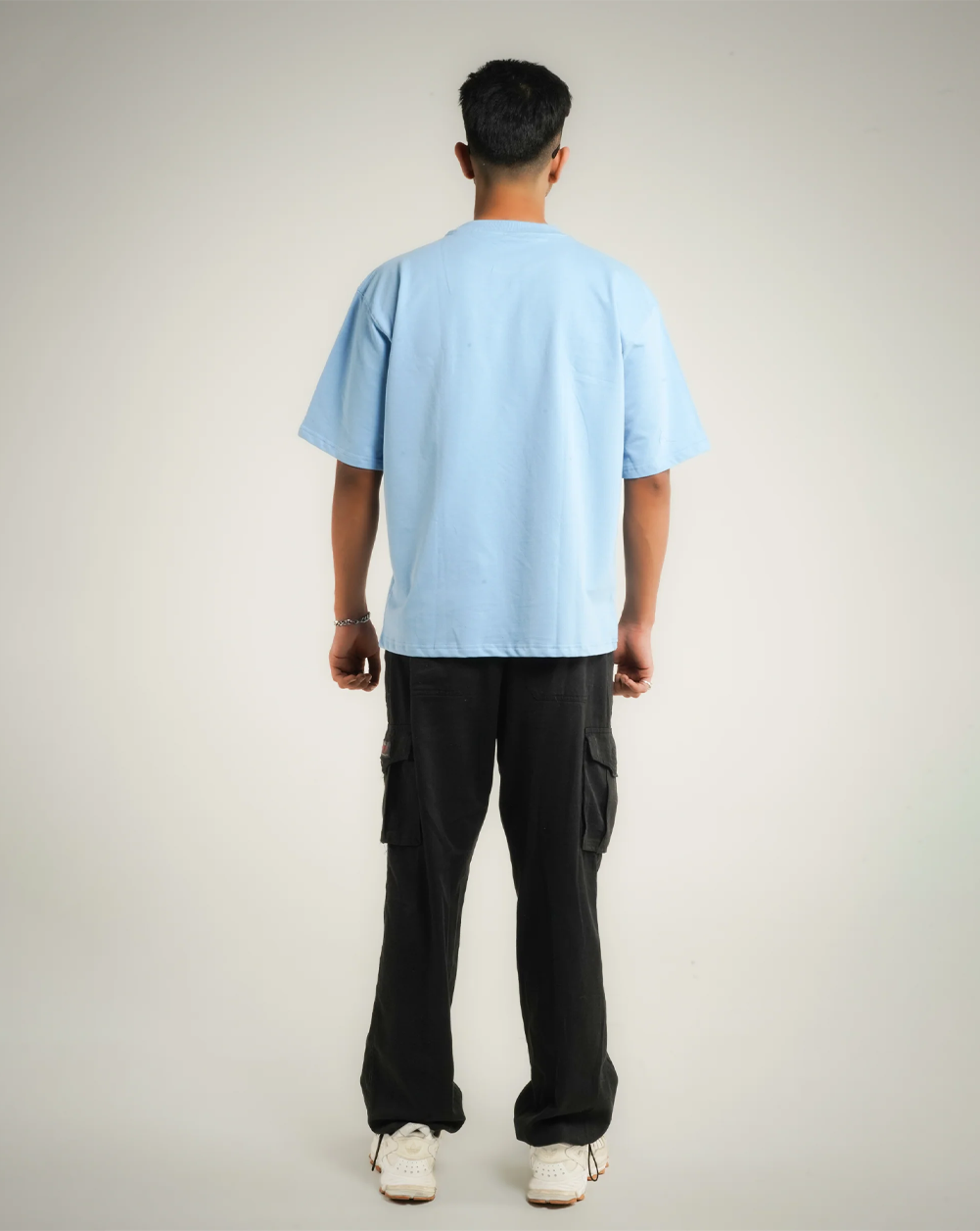 AVVARA Oversized Tee - Nimbus Blue (Back View)