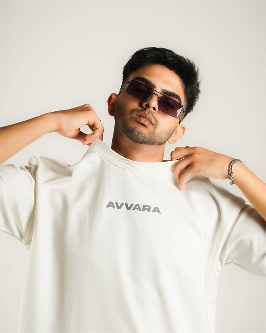 AVVARA Oversized Tee - Ivory White