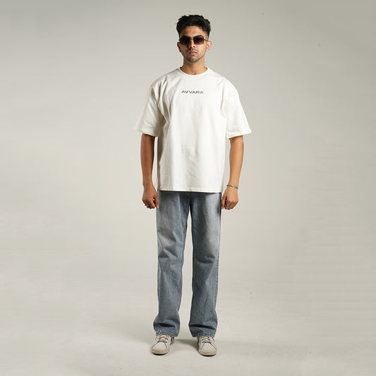 AVVARA Oversized Tee - Ivory White