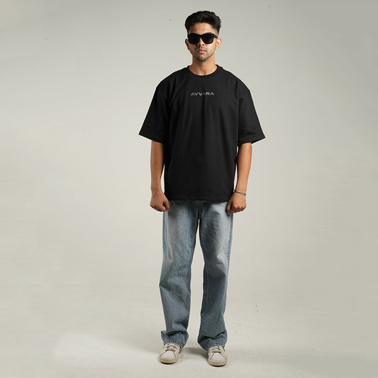 AVVARA Oversized Tee - Midnight Black